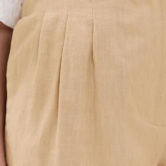 NWT - Figue Women's Uma 100% Linen Shorts in Beige/ Train, Size 8 - Picture 7 of 7